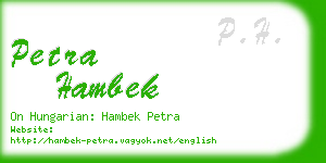 petra hambek business card